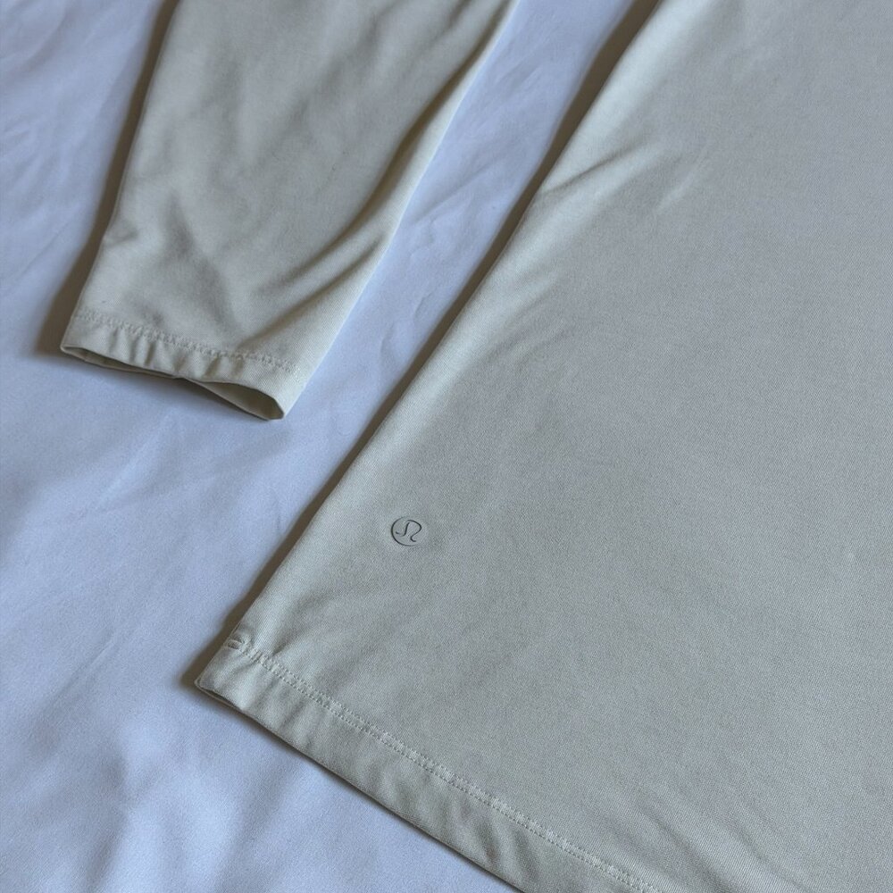 Lululemon Evolution Polo Long Sleeve Shirt Mens XL Heathered Bone Beige LM3EQKS - Picture 7 of 9